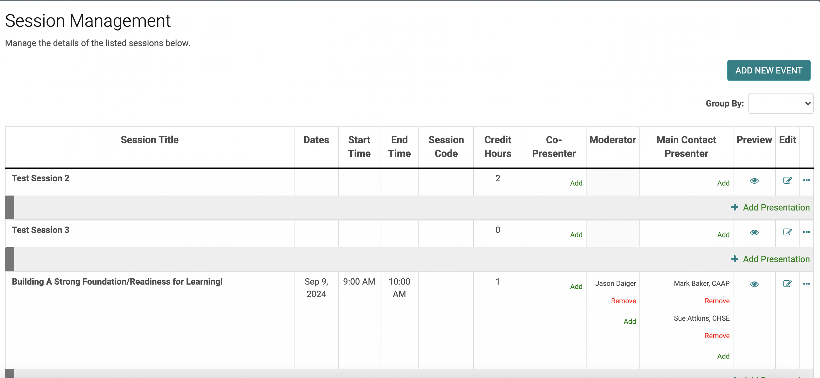 screenshot of Attendee Interactive